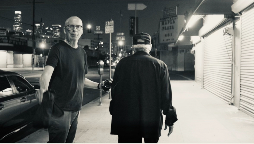 Behind the scenes — on location at night