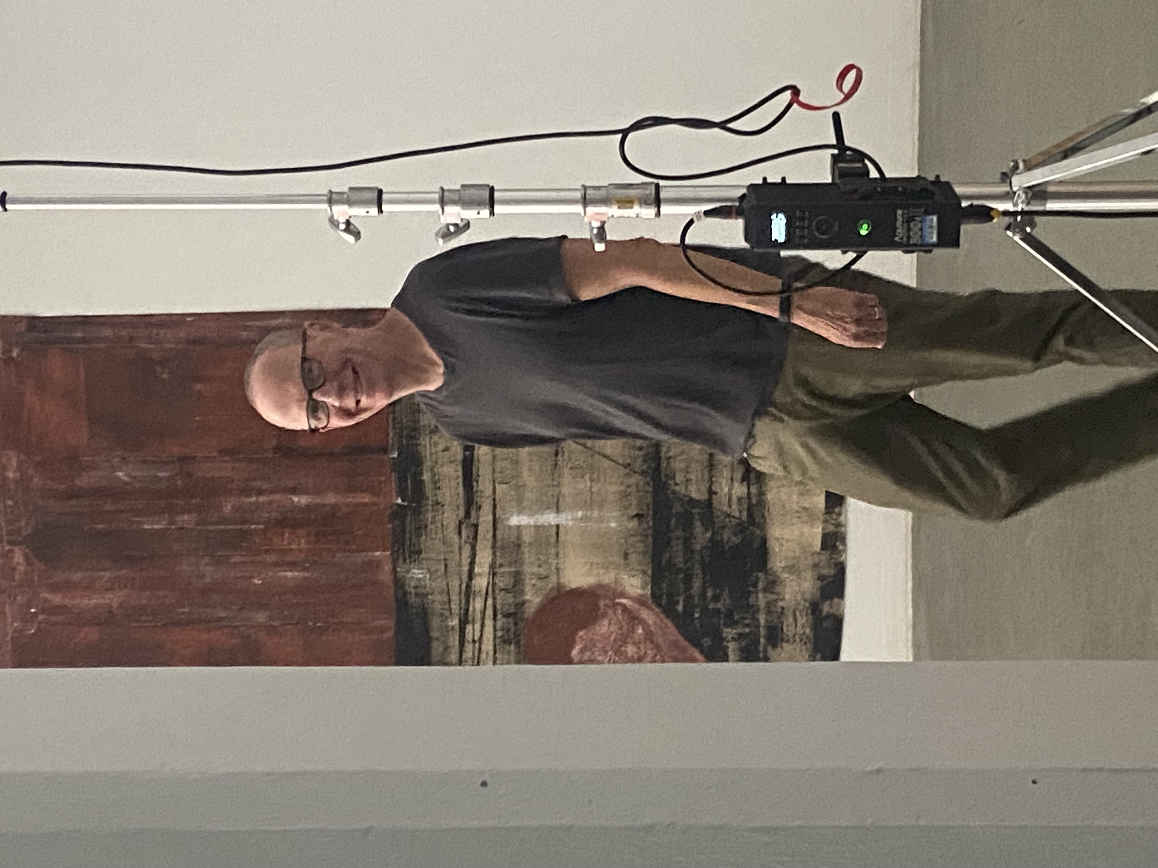 Behind the scenes — on set with Leon Golub artwork